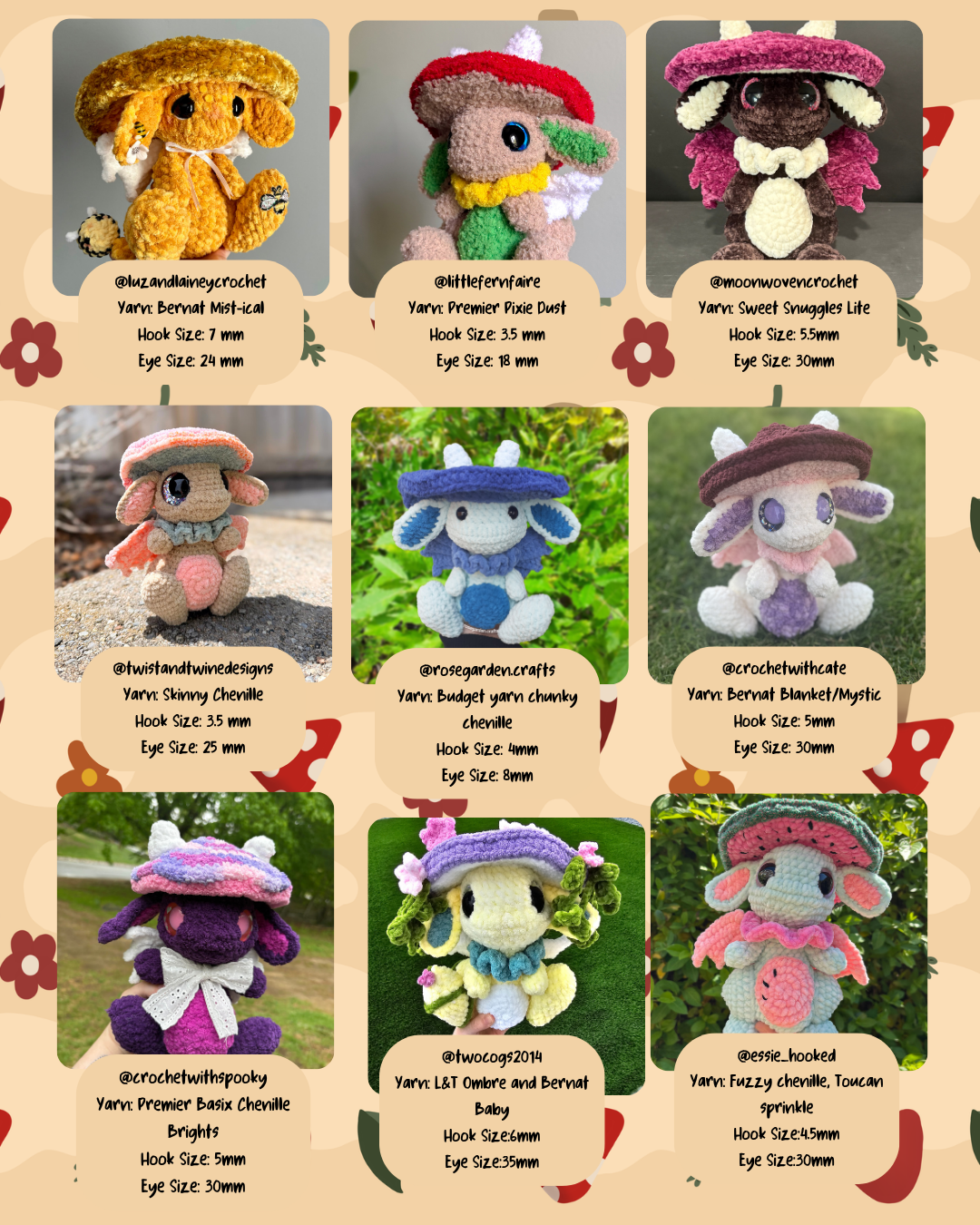 Mimzy the Mushroom Dragon PATTERN