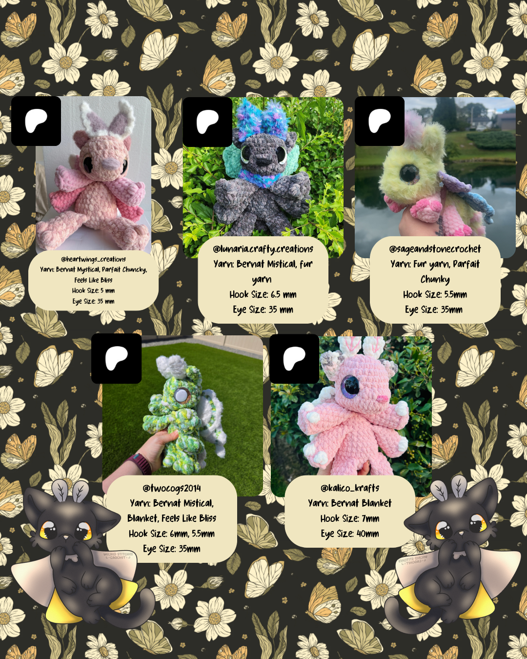 Tenebris the Moth Cat PATTERN