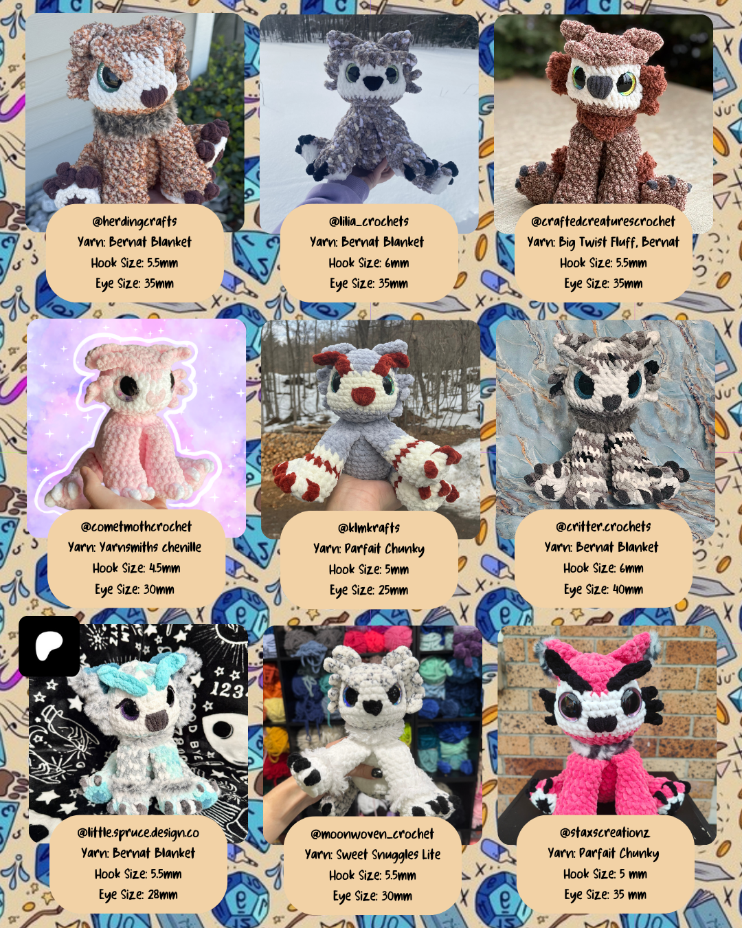 Owliver the Owlbear Cub PATTERN
