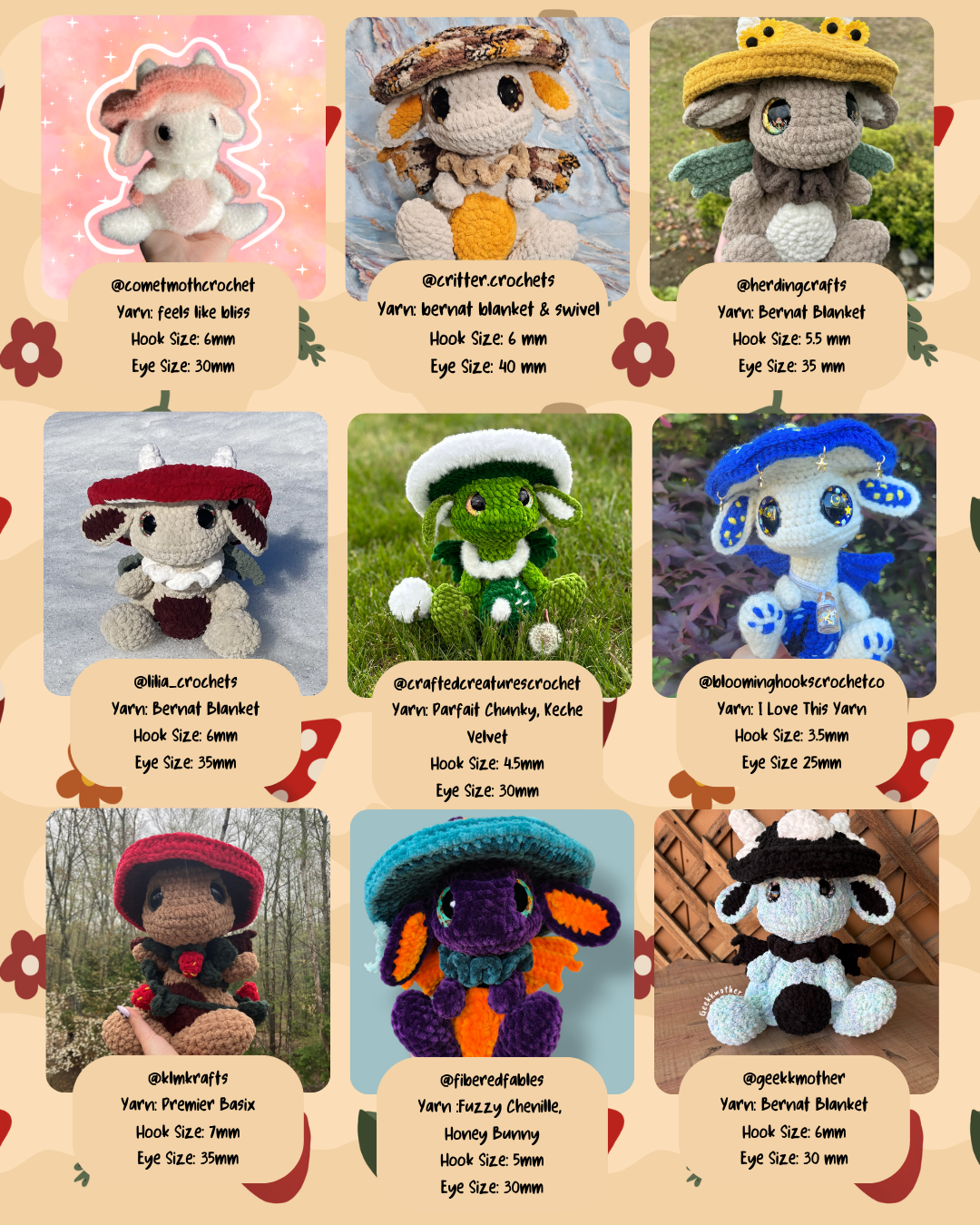 Mimzy the Mushroom Dragon PATTERN